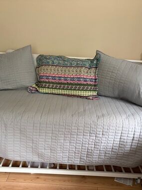 Gray Quilted Daybed Cover Set  gray/sliver with 3 solid shams one multi design